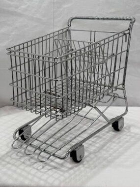 Miniature Metal Grocery Shopping Cart 12x12” GREAT PROP FOR HOME